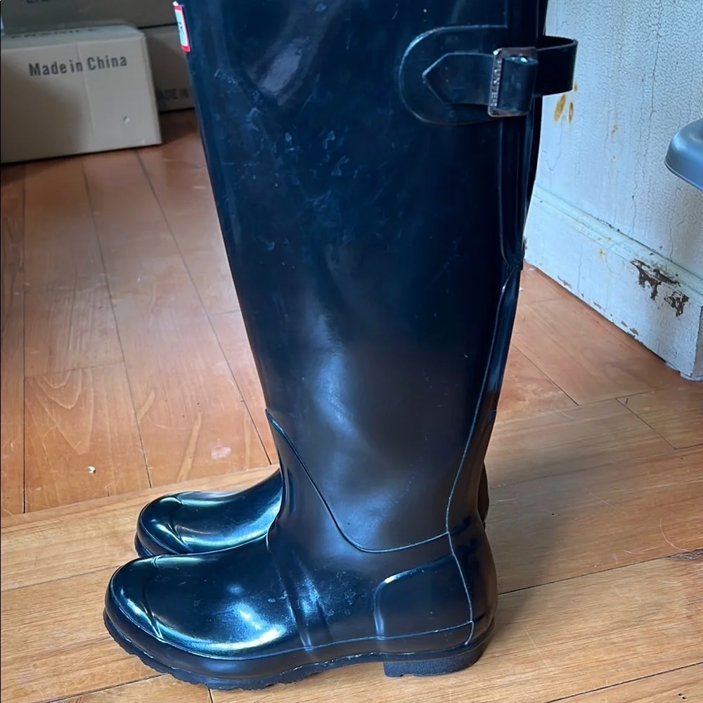 COPY - Hunter Classic Adjustable Black Rain Boots Size 6 - Picture 2 of 5
